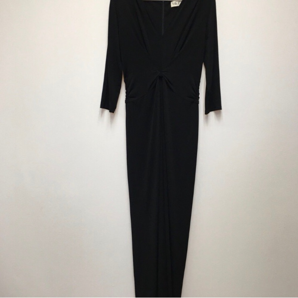 Eliza J Twist Front Wide Leg Stretch Jumpsuit 14 Black Formal Evening Party - Picture 2 of 14